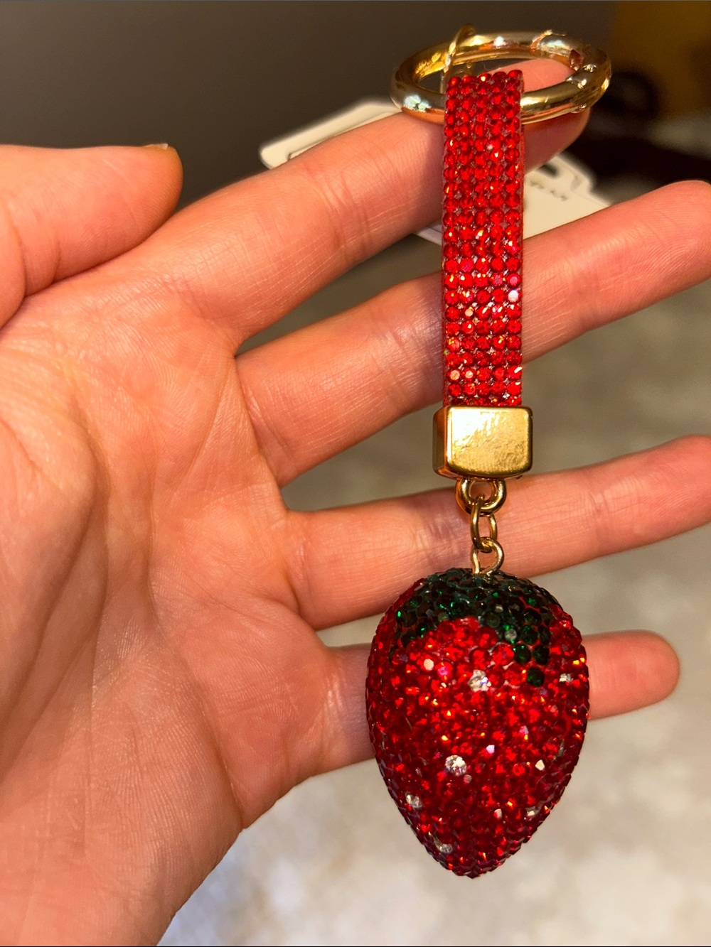 🍓 Jeweled Strawberry Bag Charm